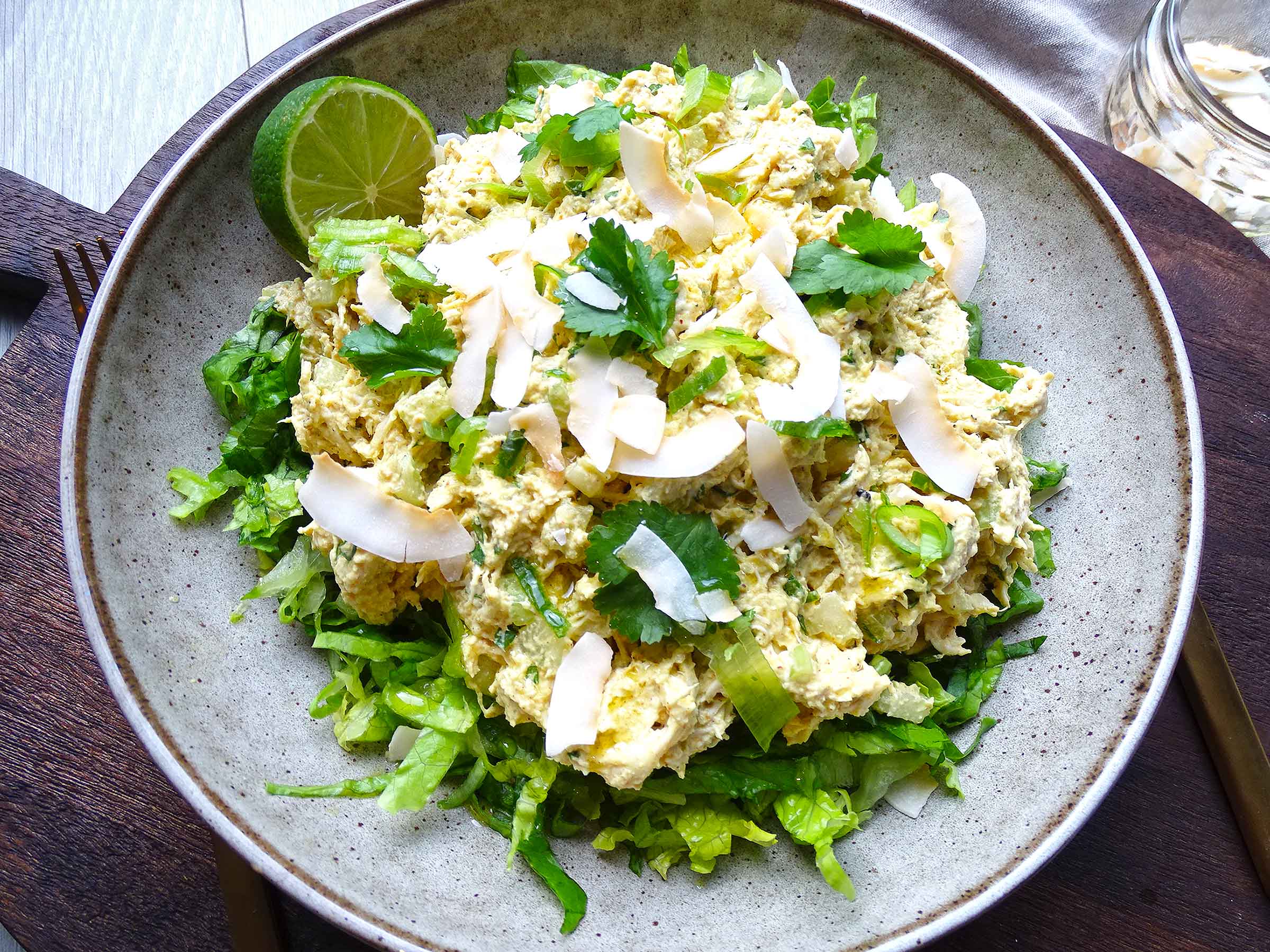 Coronation Chicken Salad with Coconut