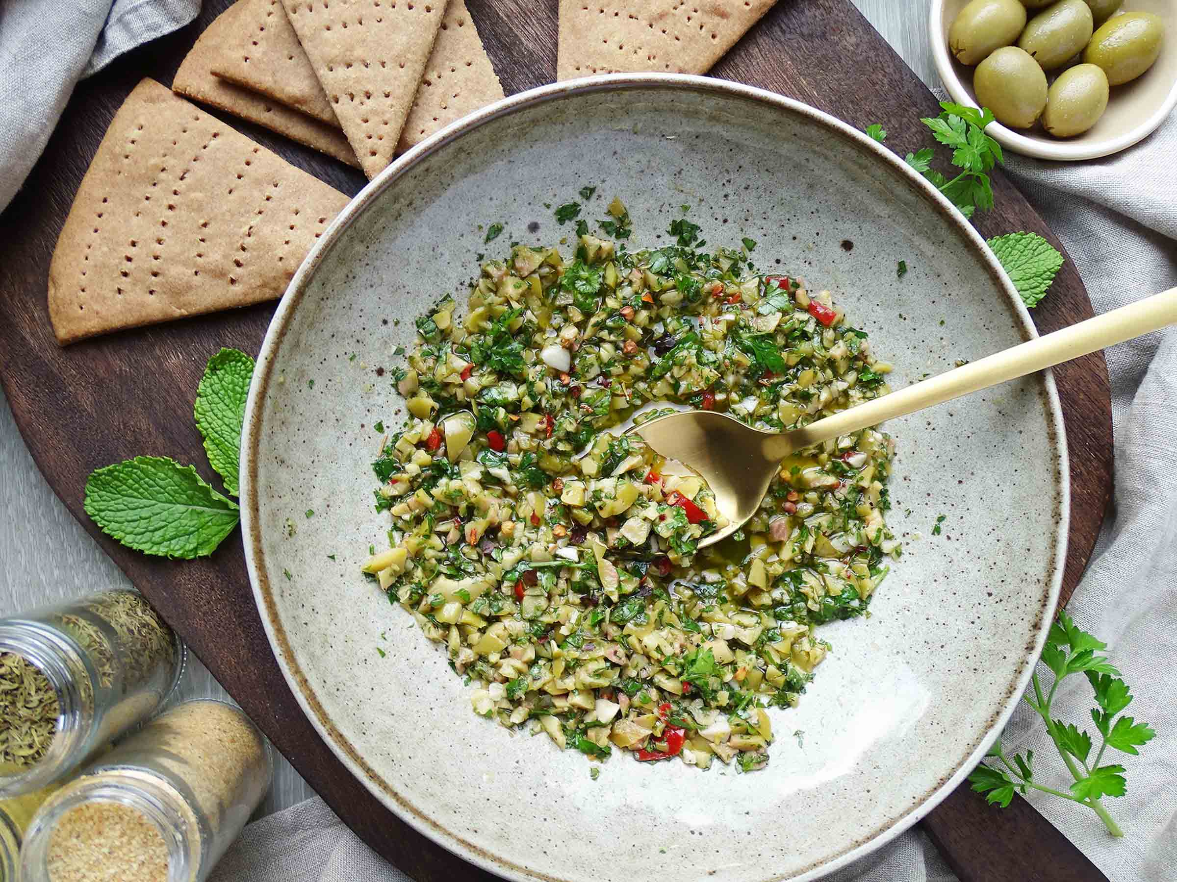 Fresh Herb and Olive Dip