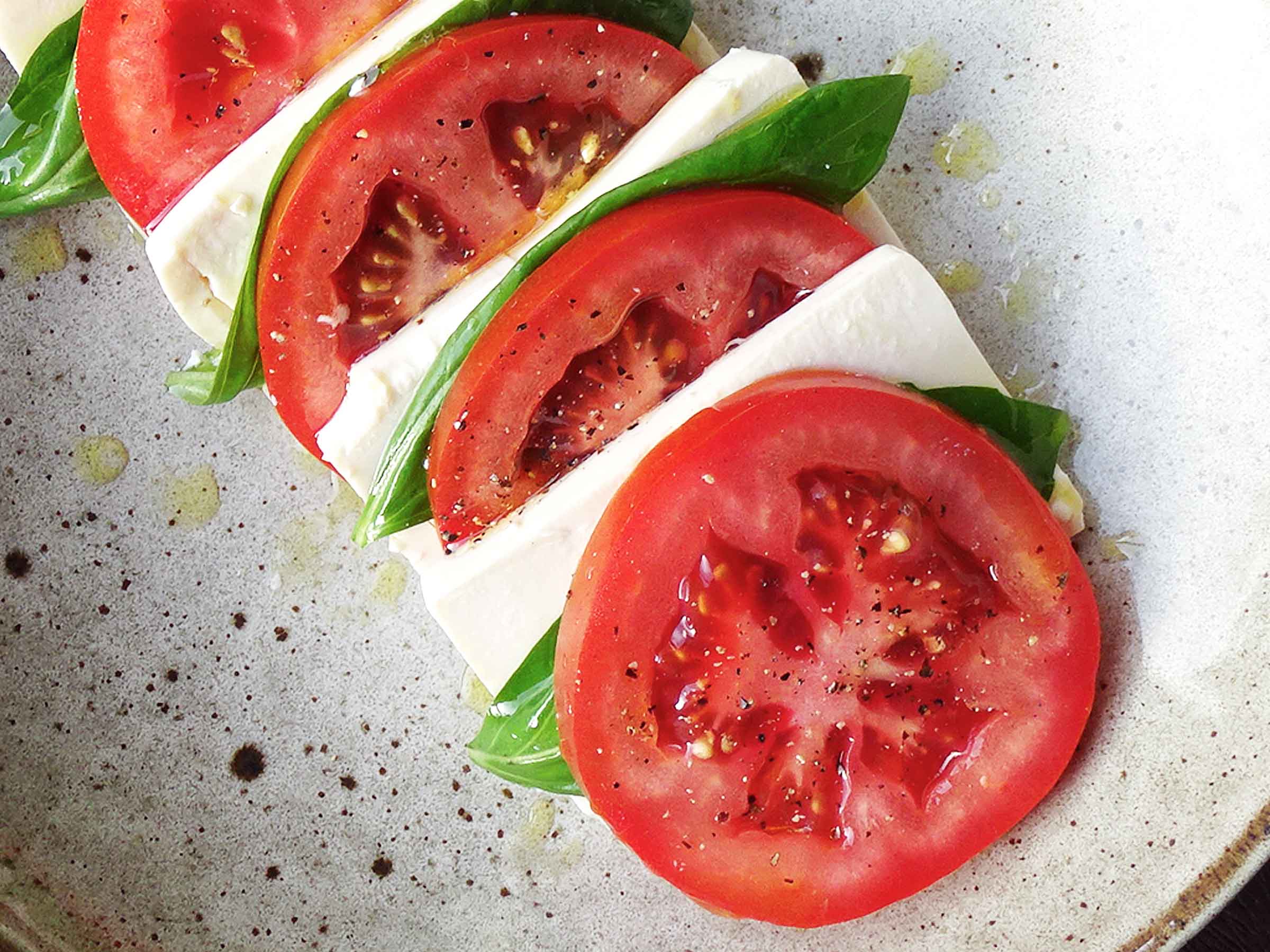 Tomato and Basil Caprese Salad Vegan