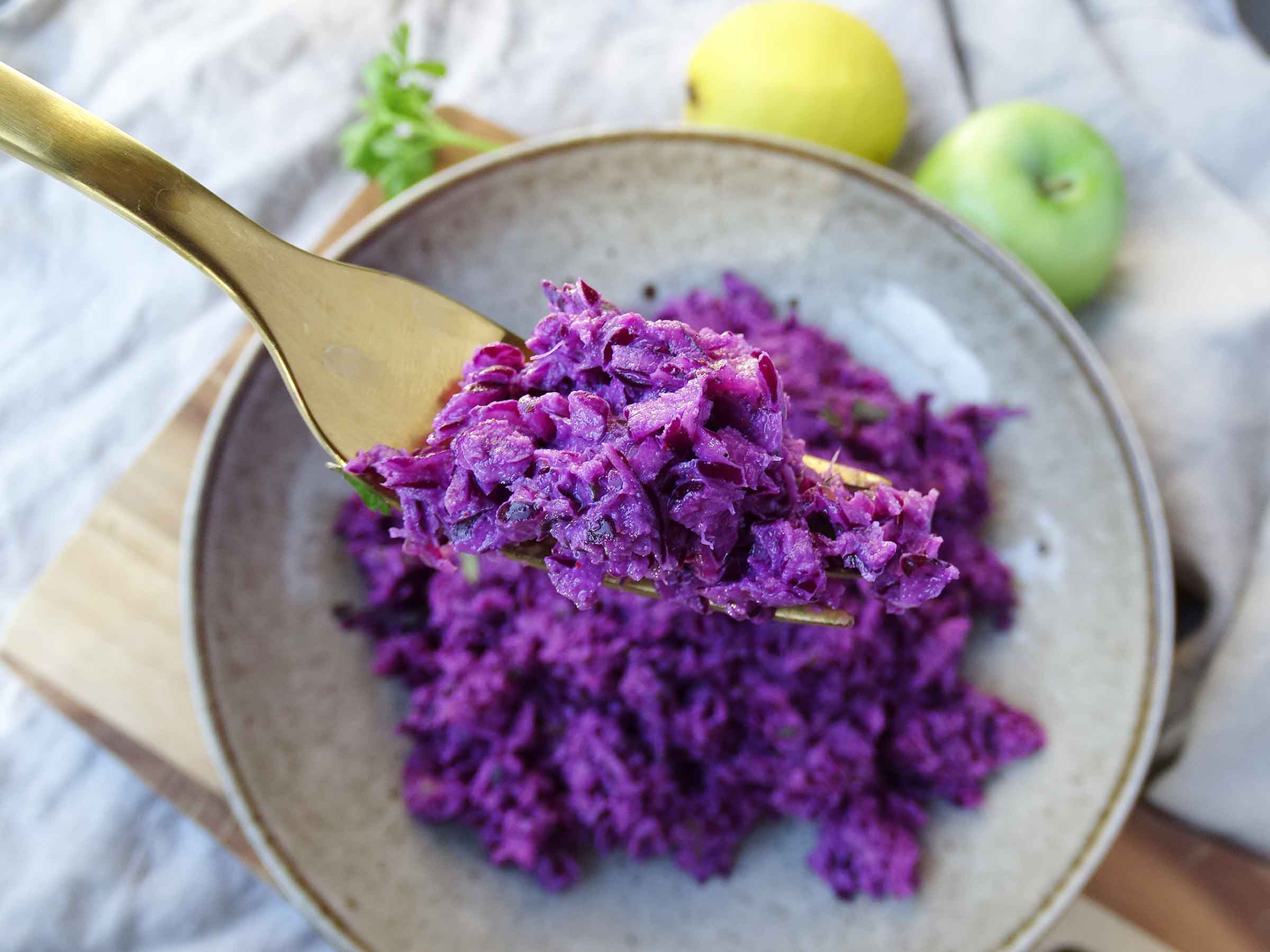 Dairy Free Red Cabbage Coleslaw No Mayo