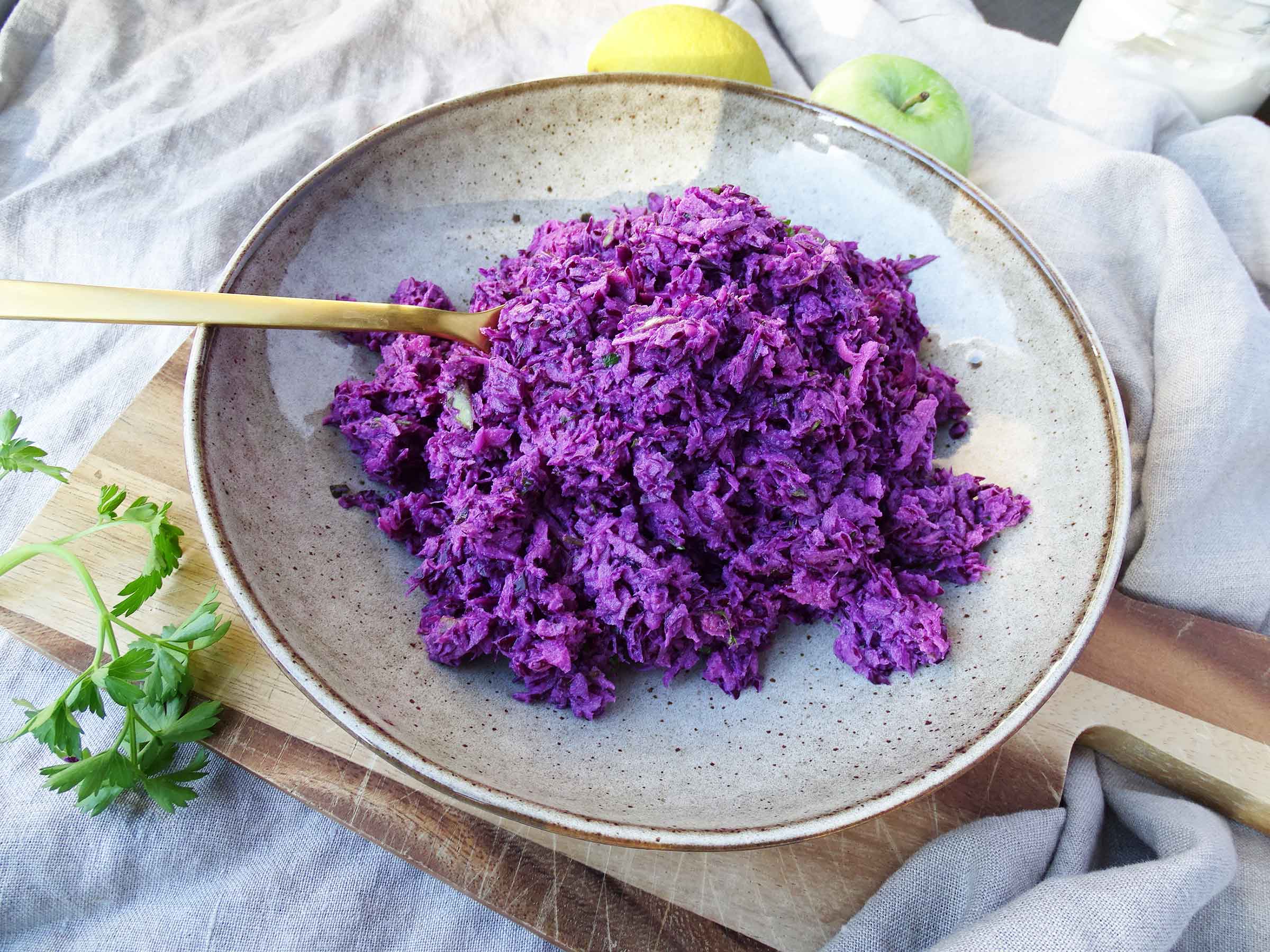 Dairy Free Red Cabbage Slaw No Mayo