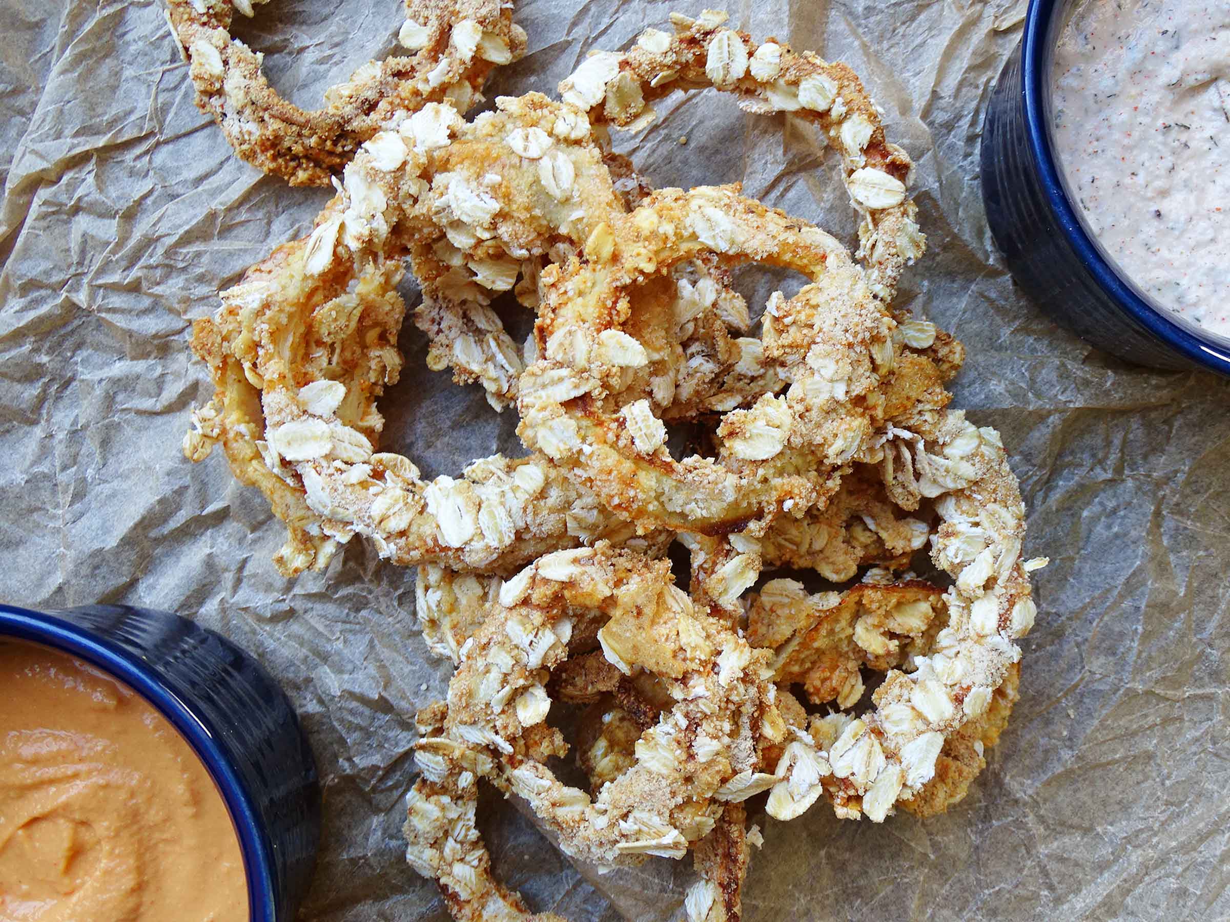 Gluten and Oil Free Baked Onion Rings