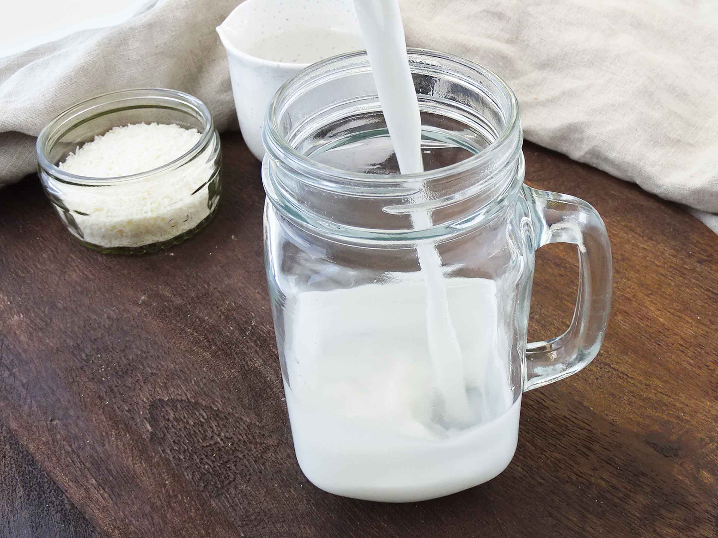 Homemade Coconut Milk with Desiccated Coconut