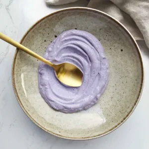 Homemade dairy free lemon and blueberry yogurt