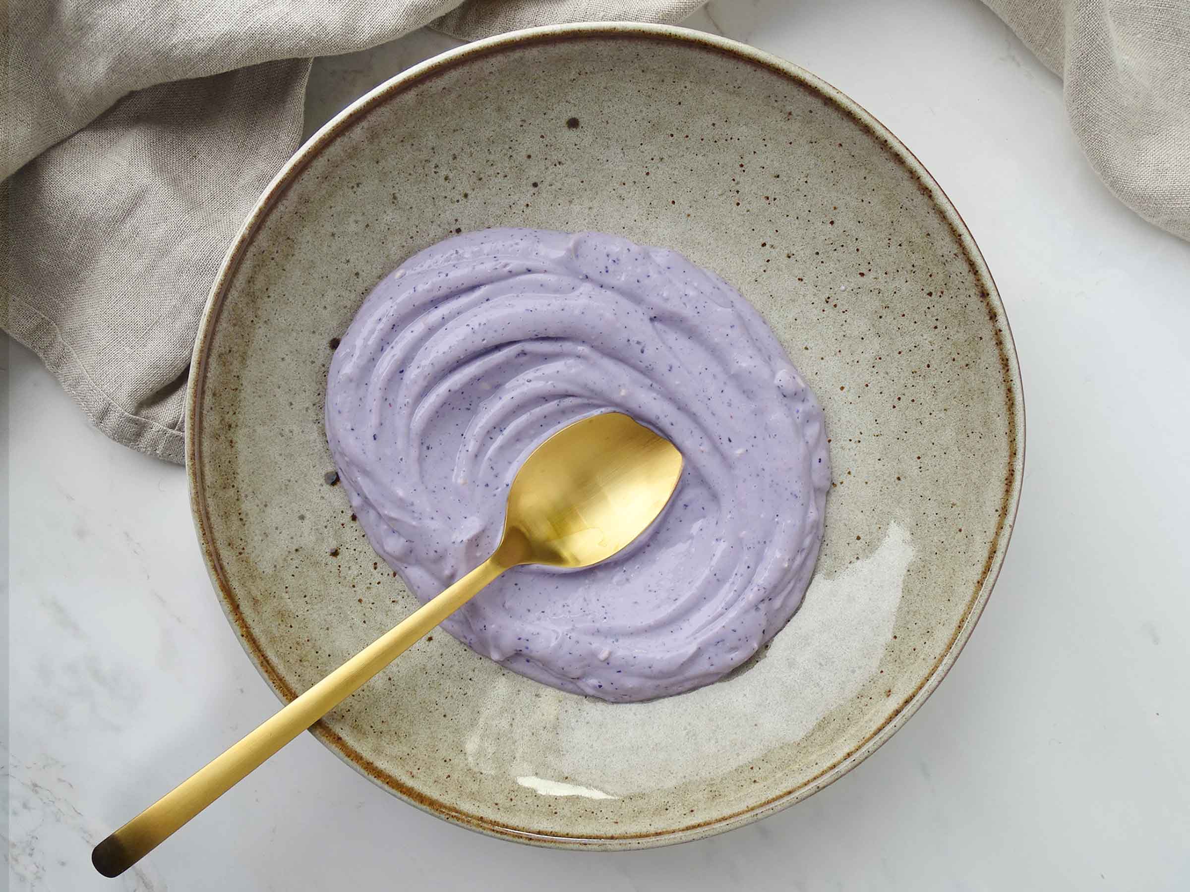 Homemade lemon and blueberry yogurt - dairy free