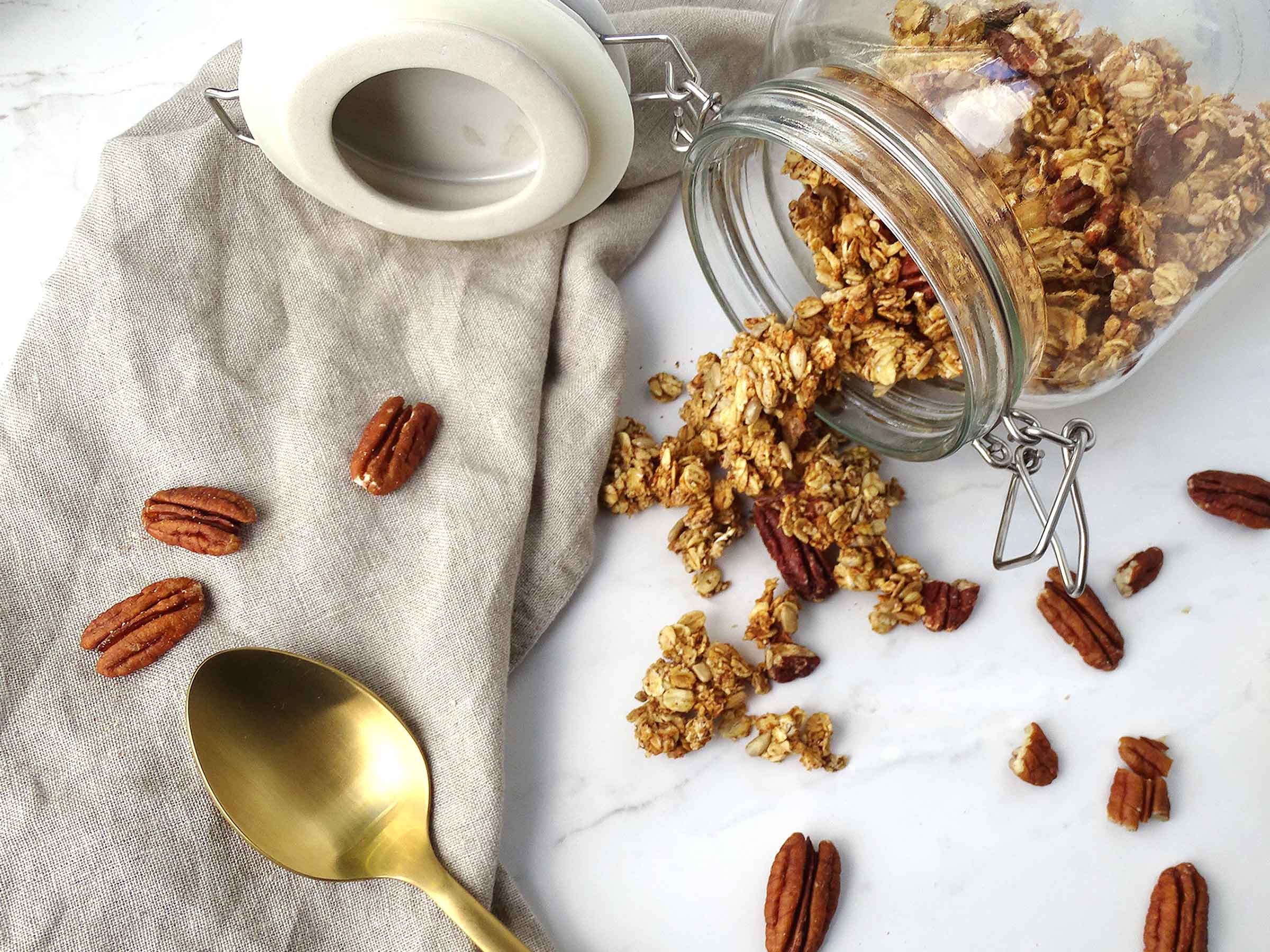 gluten free cinnamon pecan granola