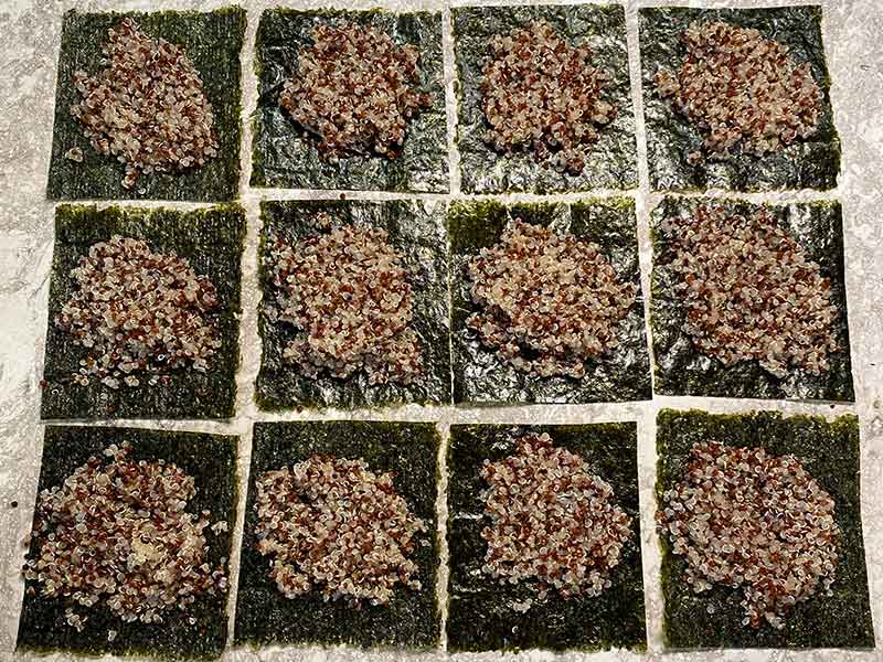 quinoa sushi bites preparation