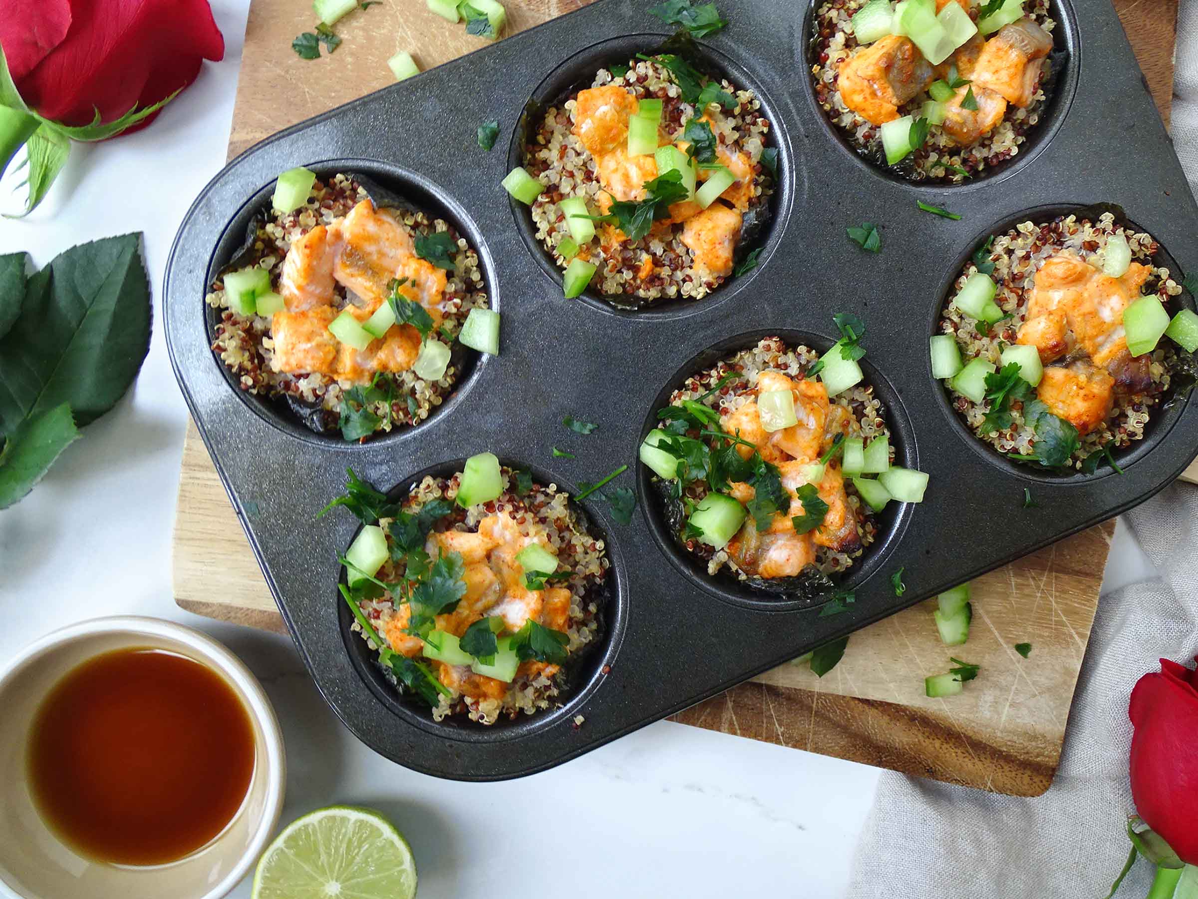 muffin tin quinoa sushi bites
