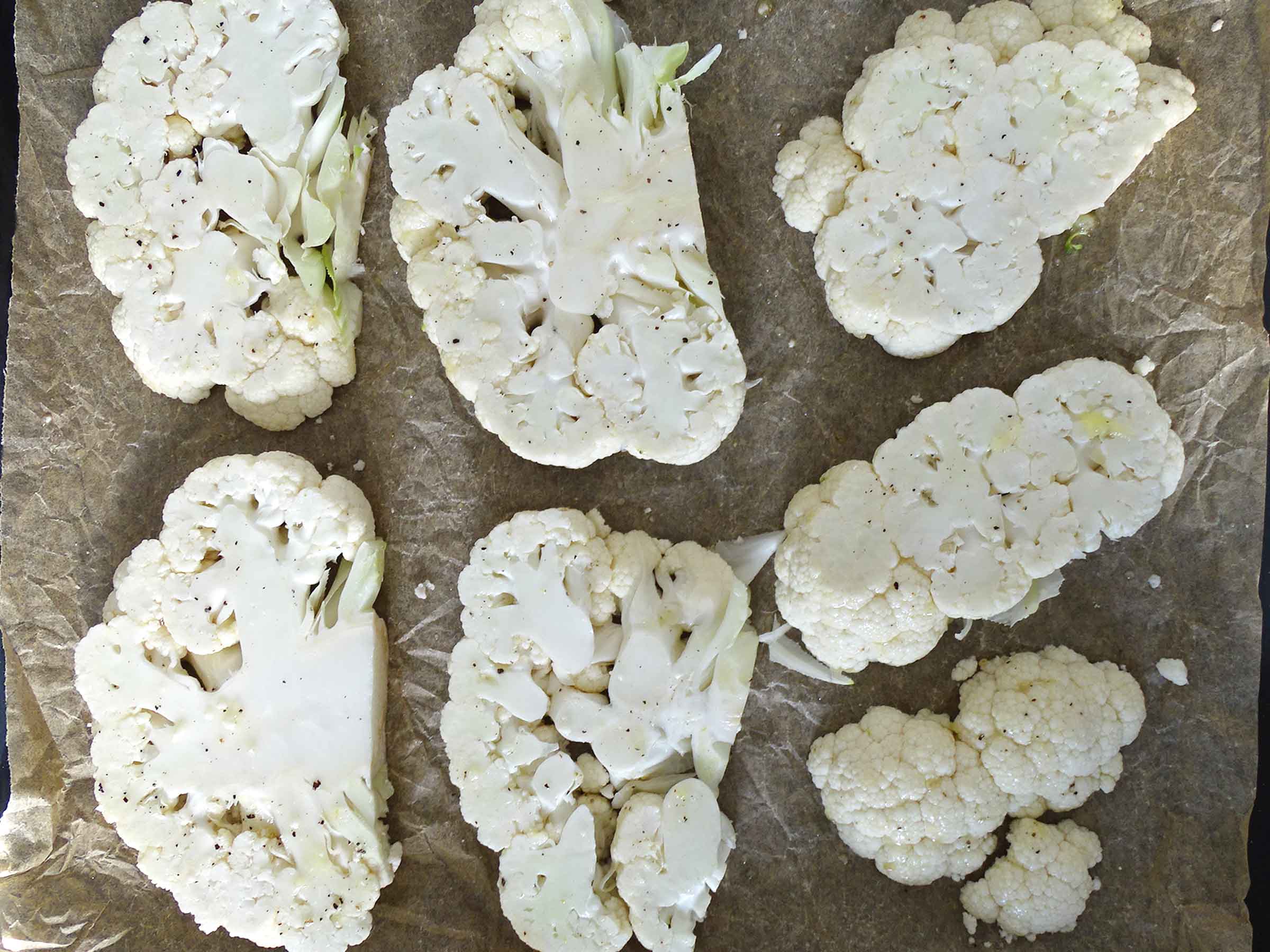 Cauliflower Steaks Prep