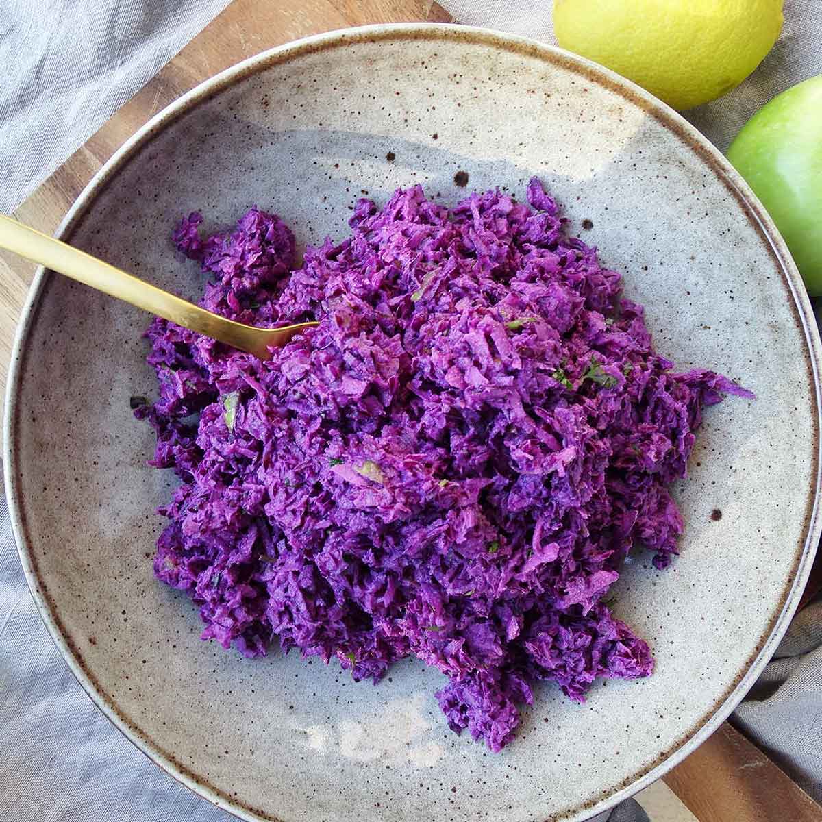 Dairy Free Red Cabbage Coleslaw