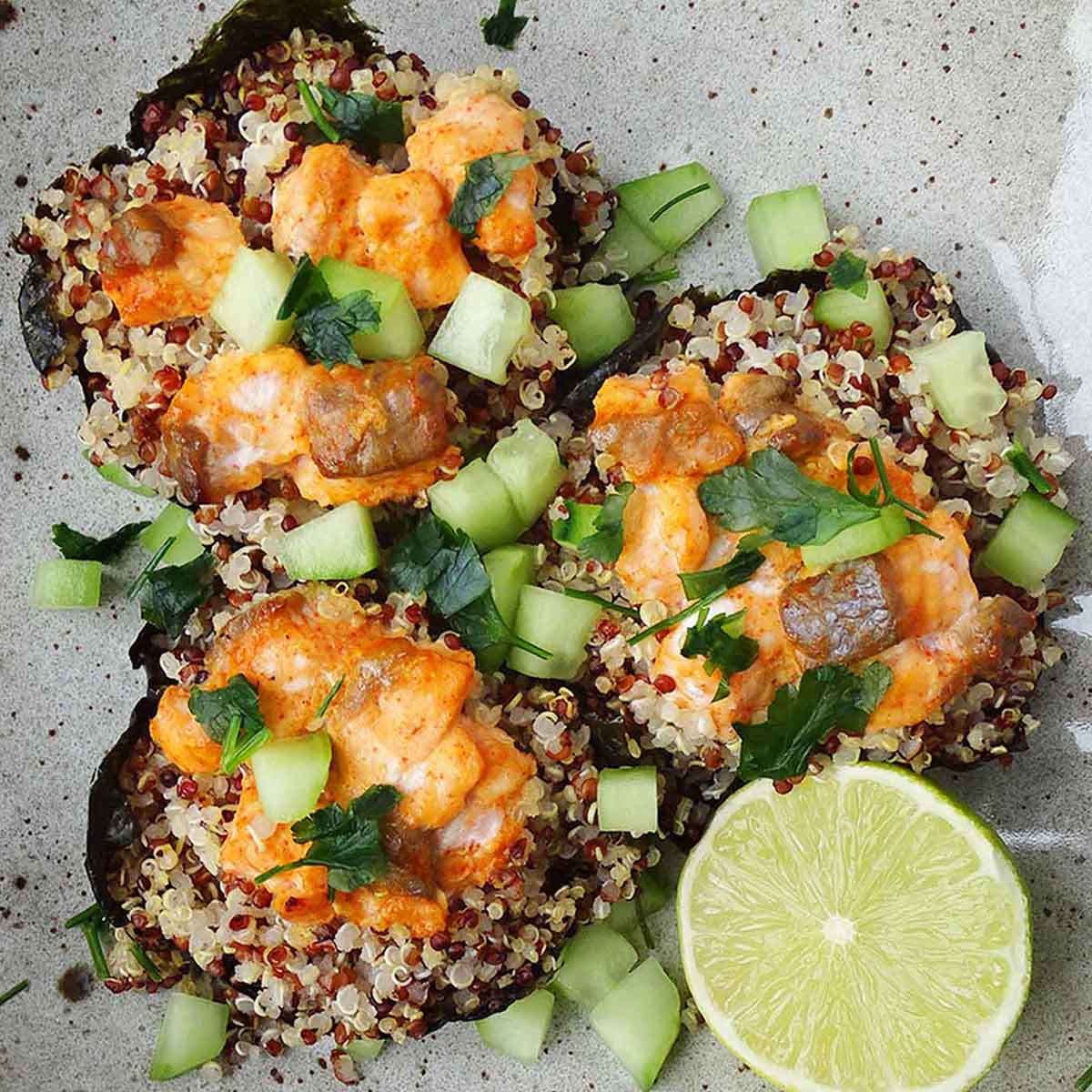 Oven Baked Salmon Sushi Cups