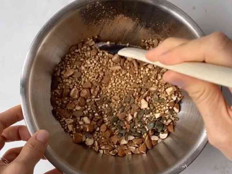 Chocolate and Buckwheat Gluten Free Granola - Step by step Process 1