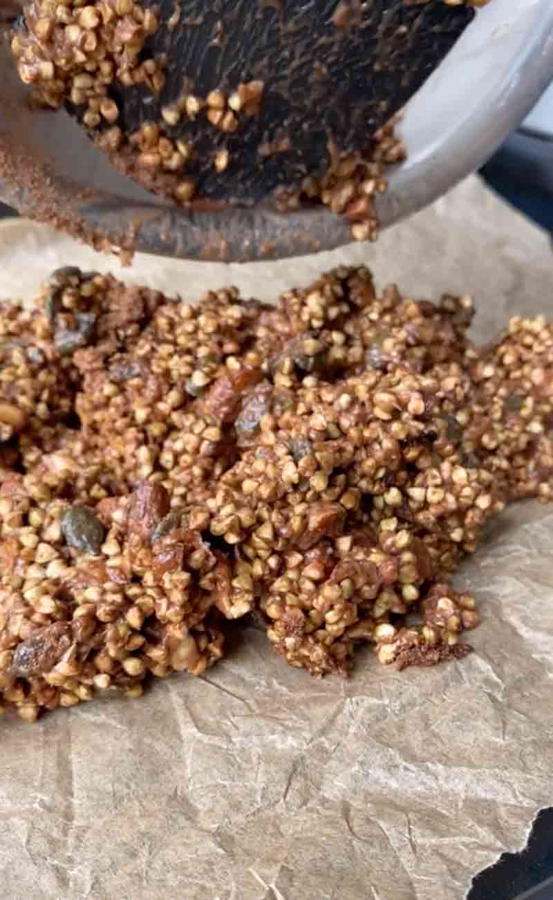 Chocolate and Buckwheat Gluten Free Granola - Step by step Process 3
