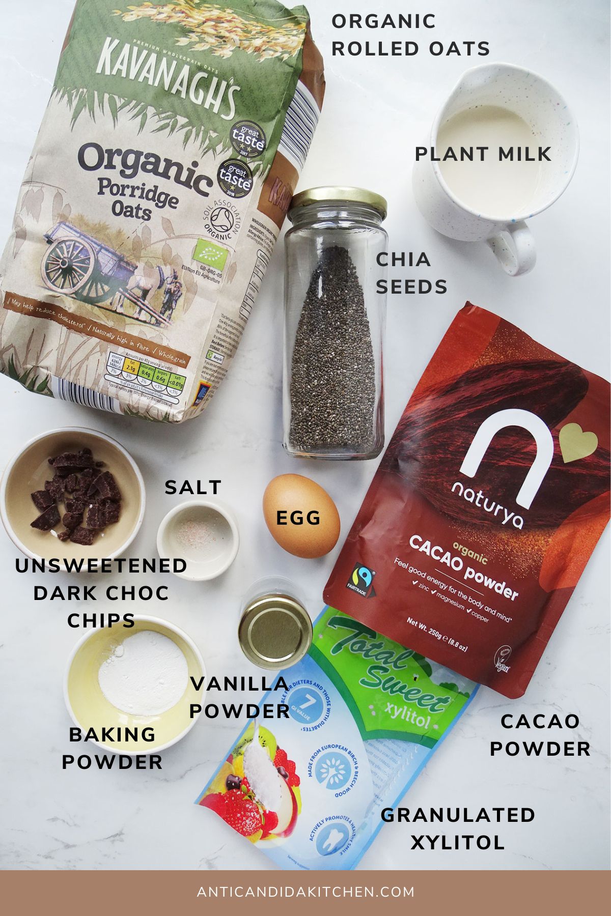 Choc Chip Baked Oatmeal Ingredients