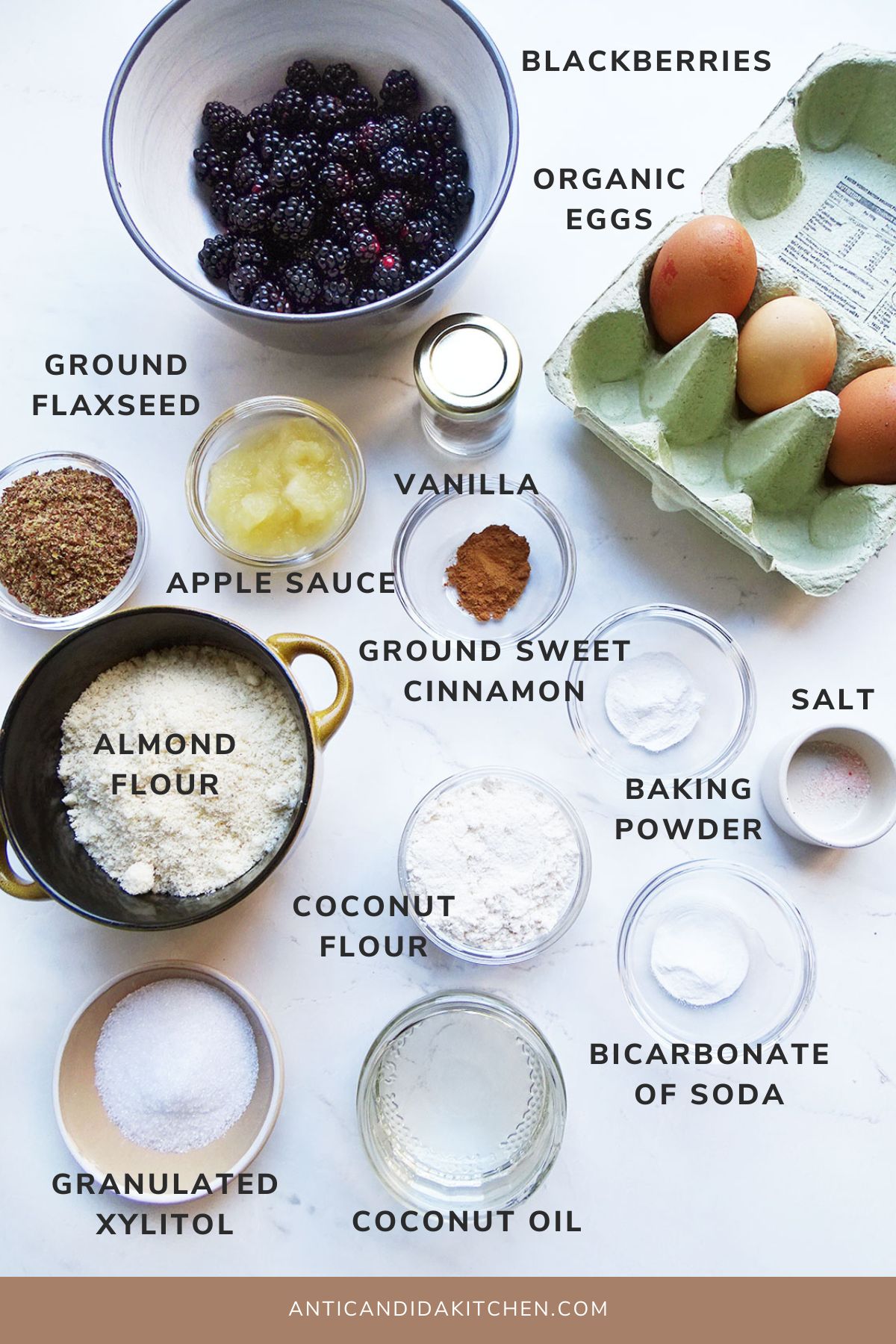 Gluten-Free Blackberry Muffins Ingredients