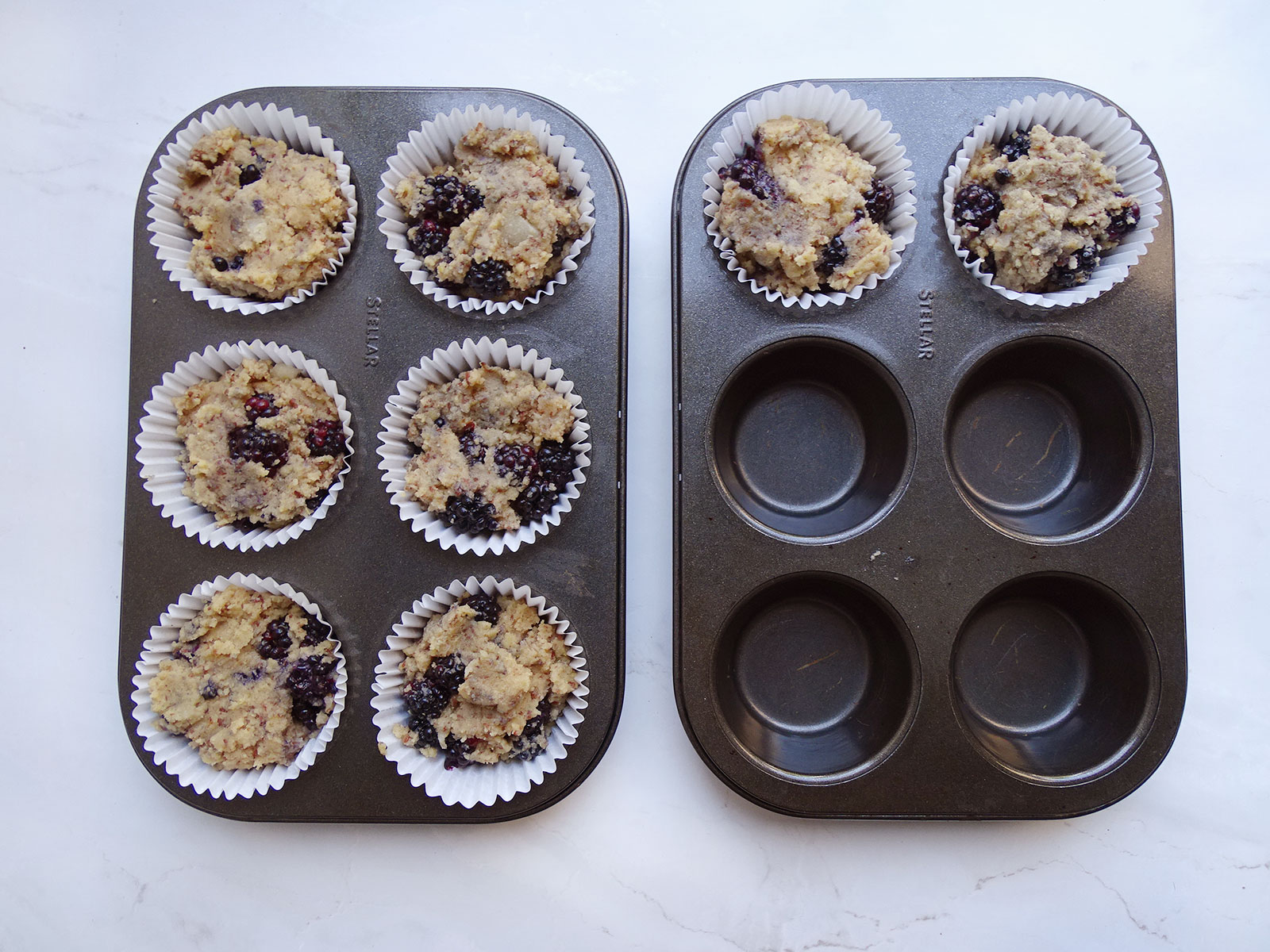 Gluten Free Blackberry Muffins before baking