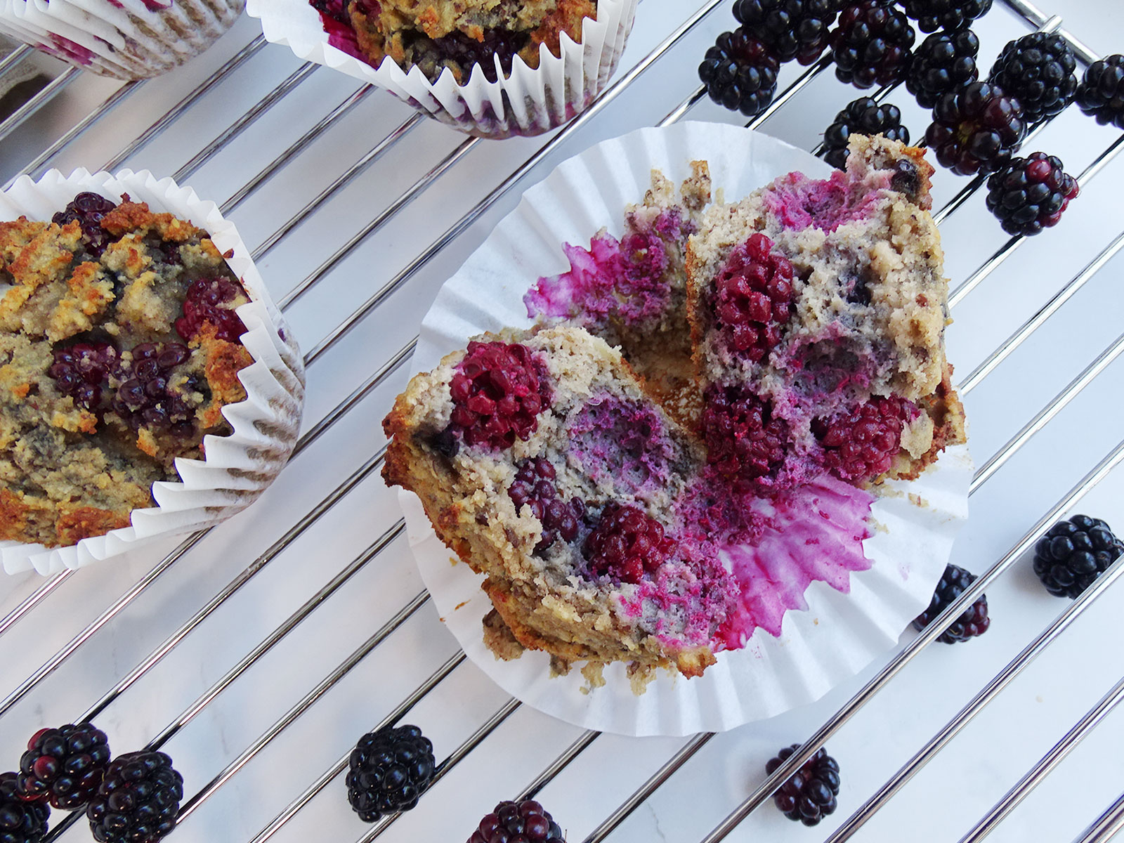 Dairy Free and Gluten Free Blackberry Muffins