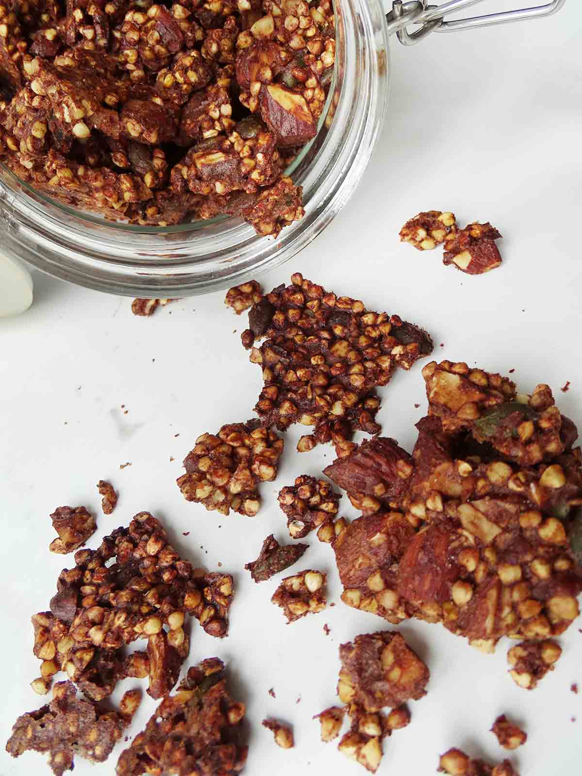 Chocolate and Buckwheat Gluten Free Granola - sugar free