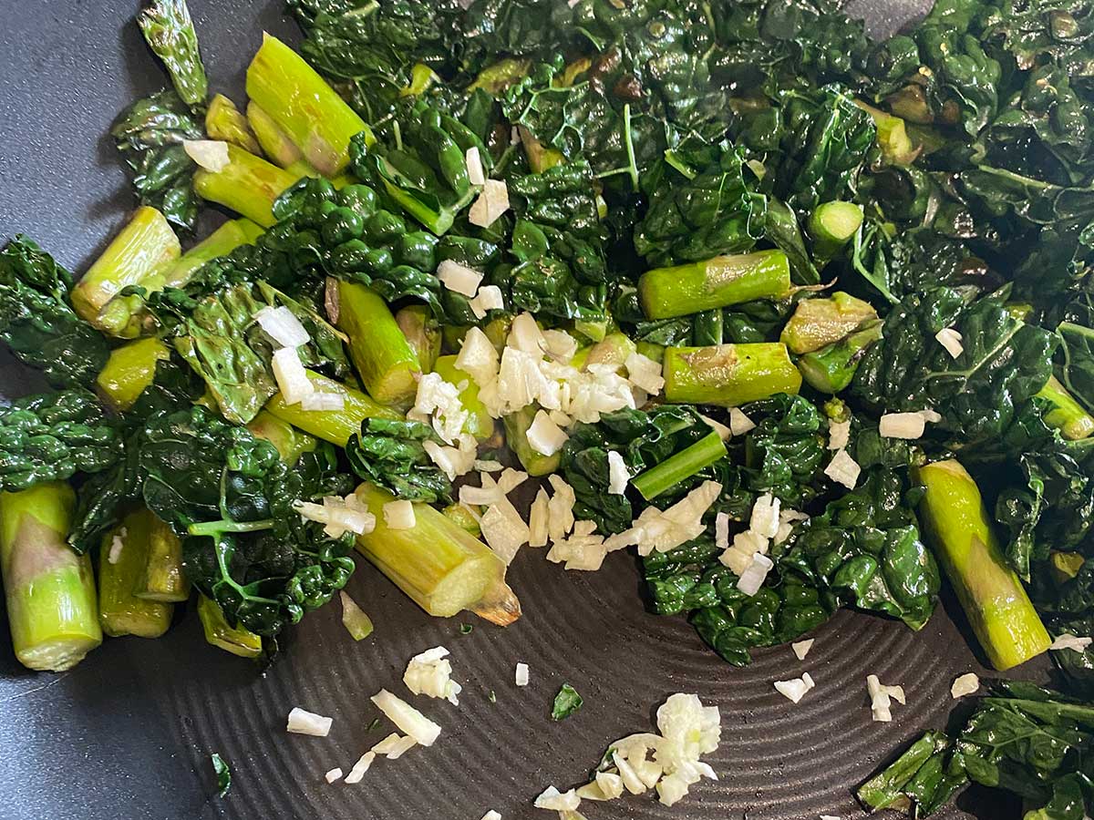 Poached Eggs and Greens Step 5