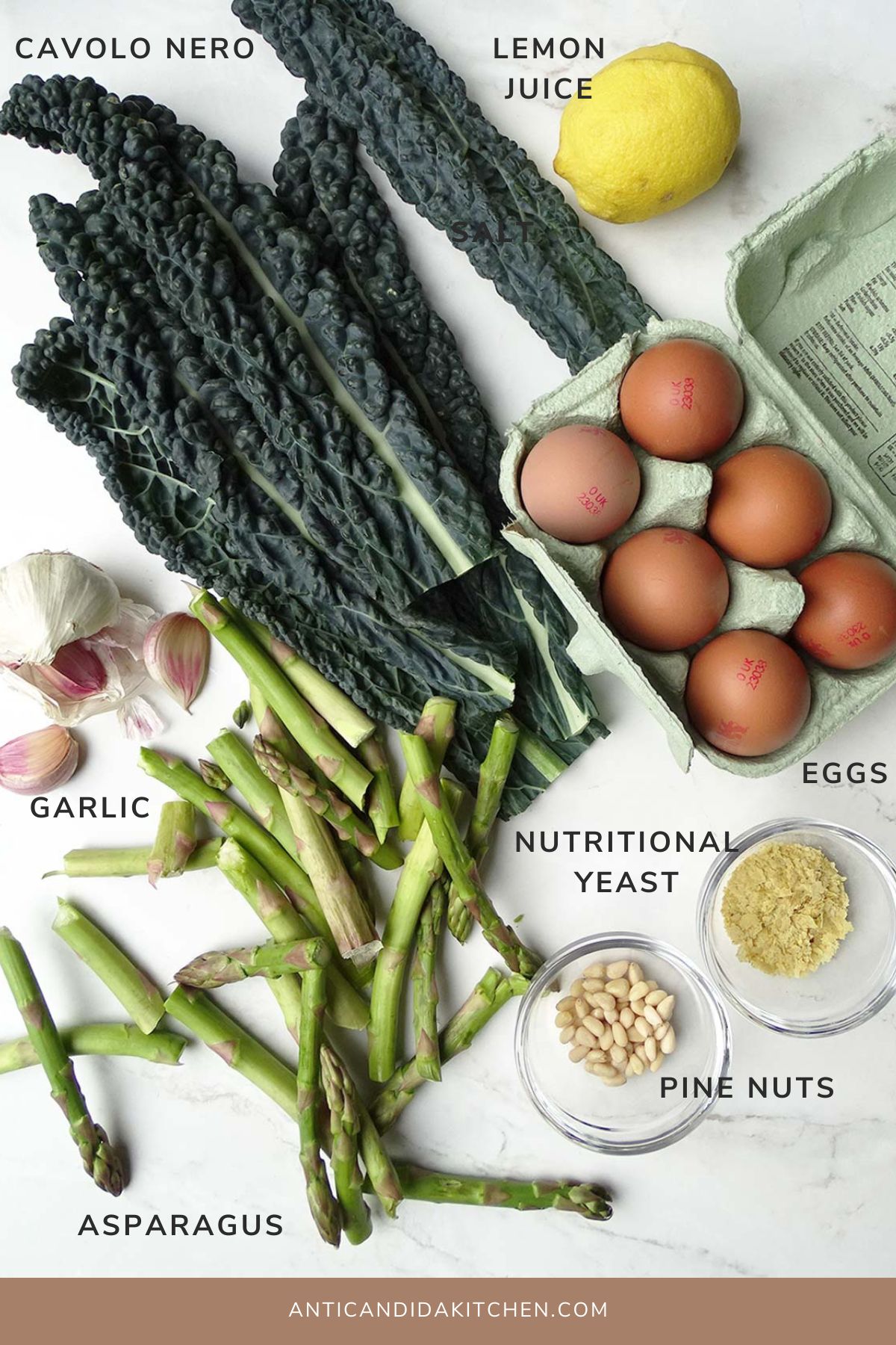 Poached Eggs and Greens Ingredients Required