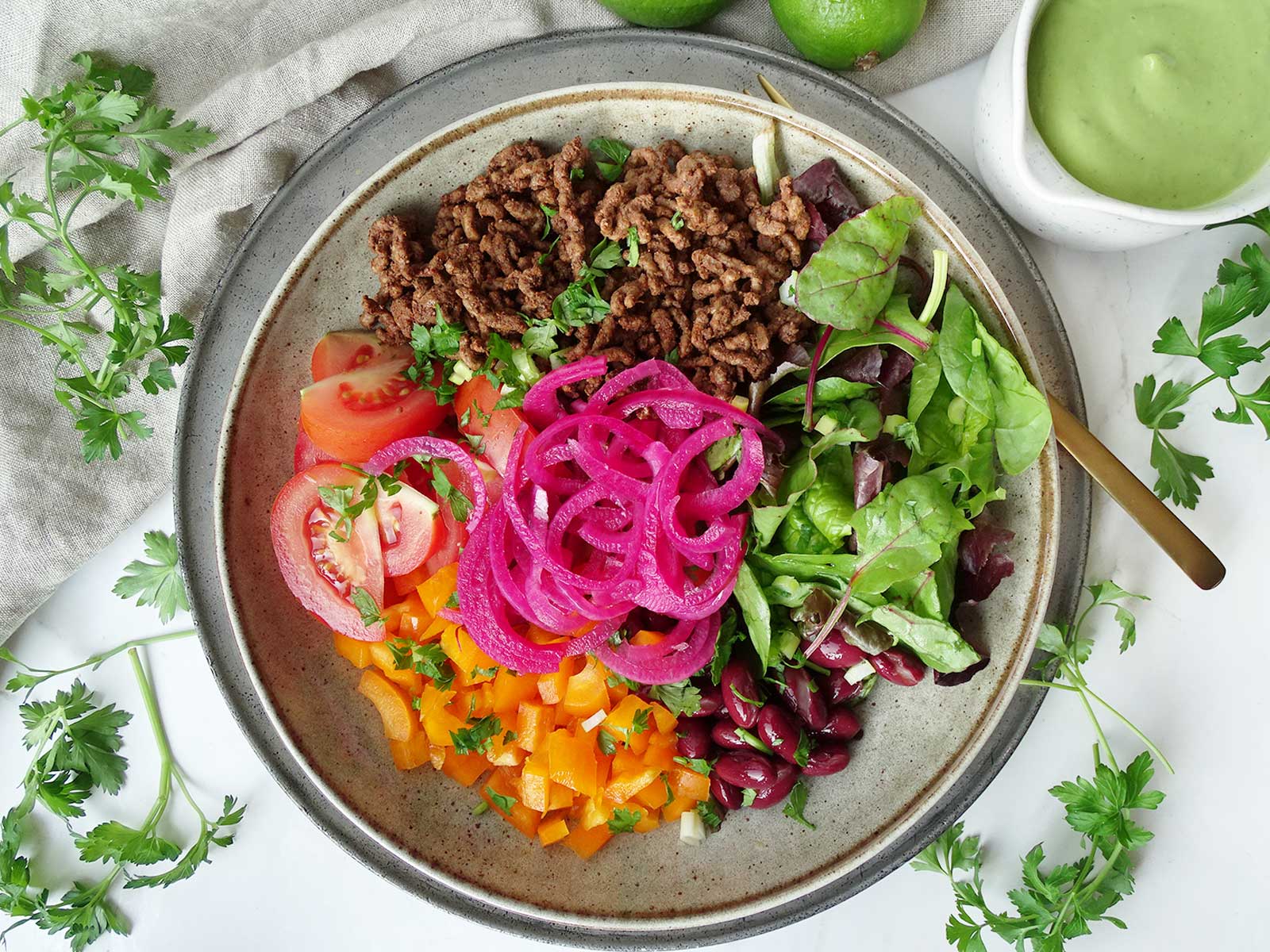Healthy Taco Salad Recipe with Ground Beef