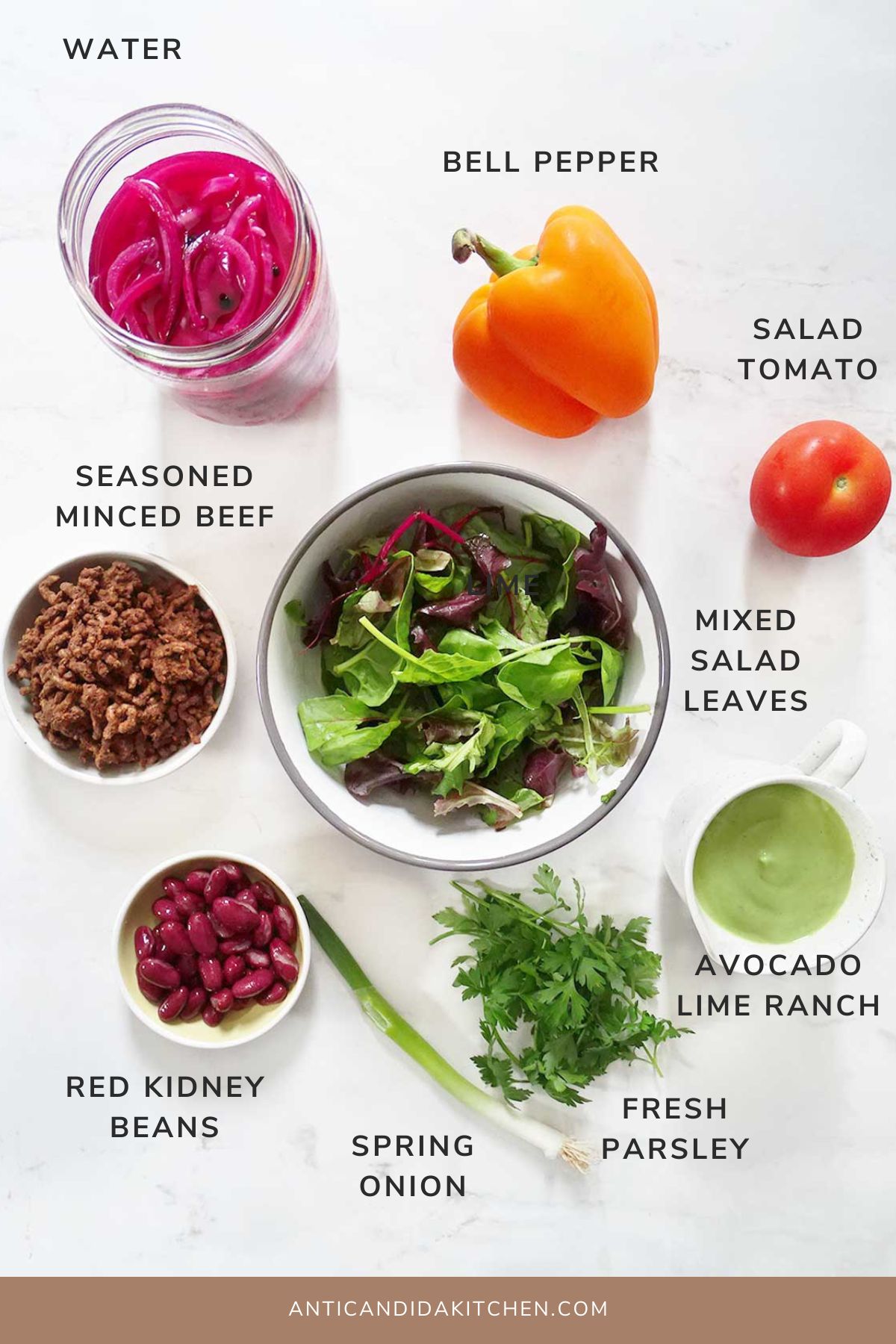 Healthy Ground Beef Taco Salad Ingredients