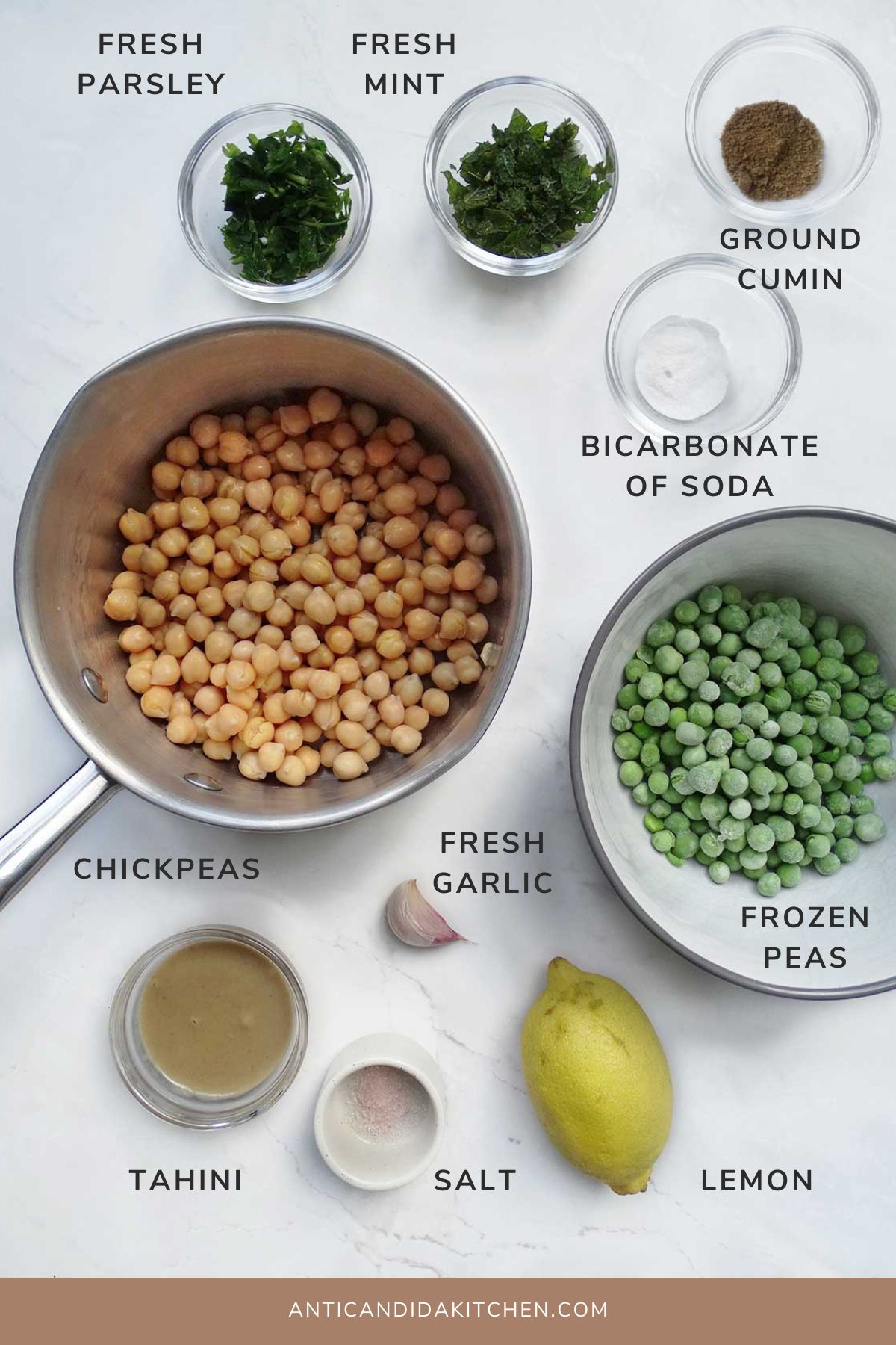 Mint and Pea Hummus Dip Ingredients