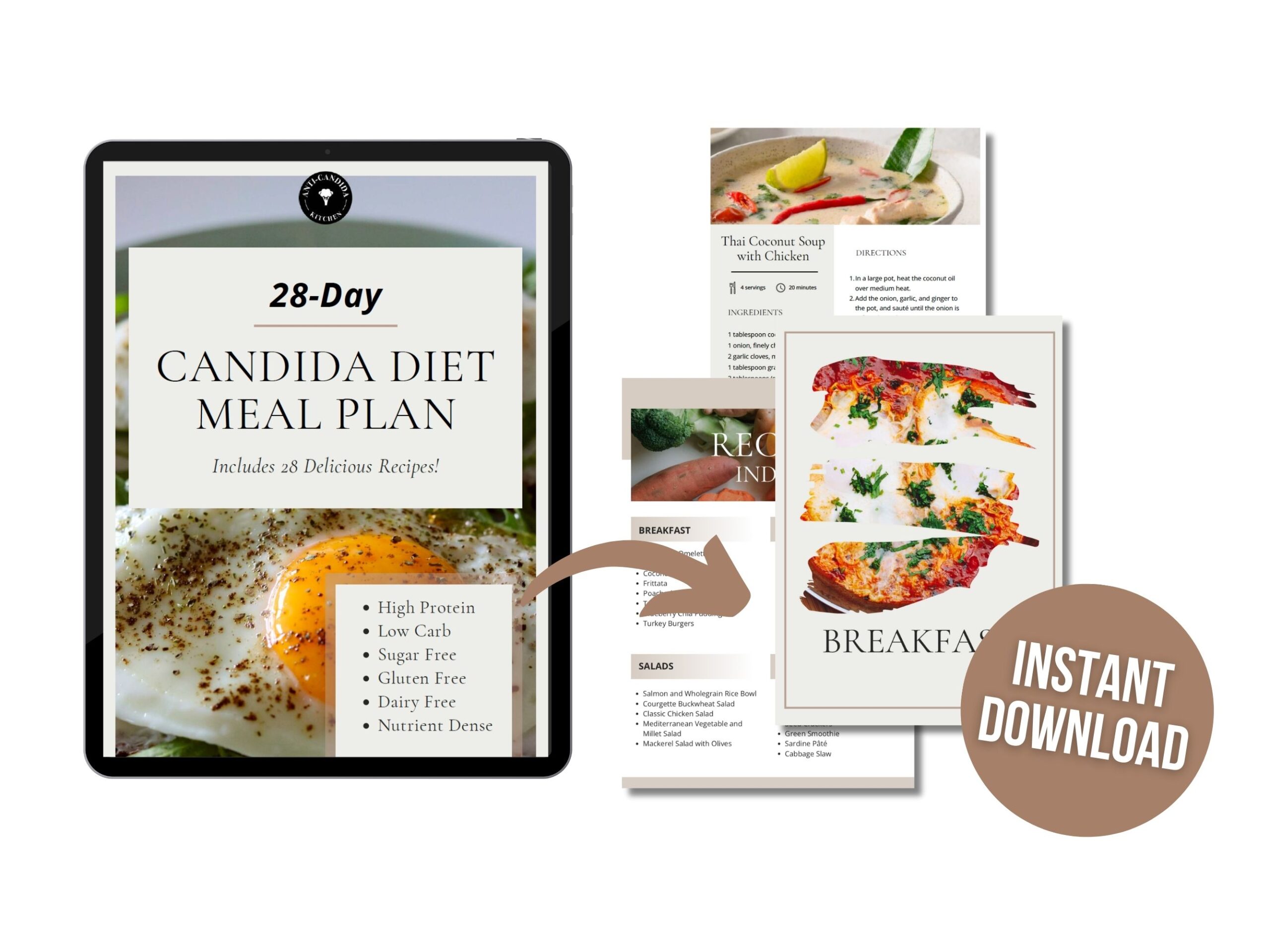 Candida Diet Meal Plan - 28 Day Meal Plan and Candida Diet Recipes - What It Is