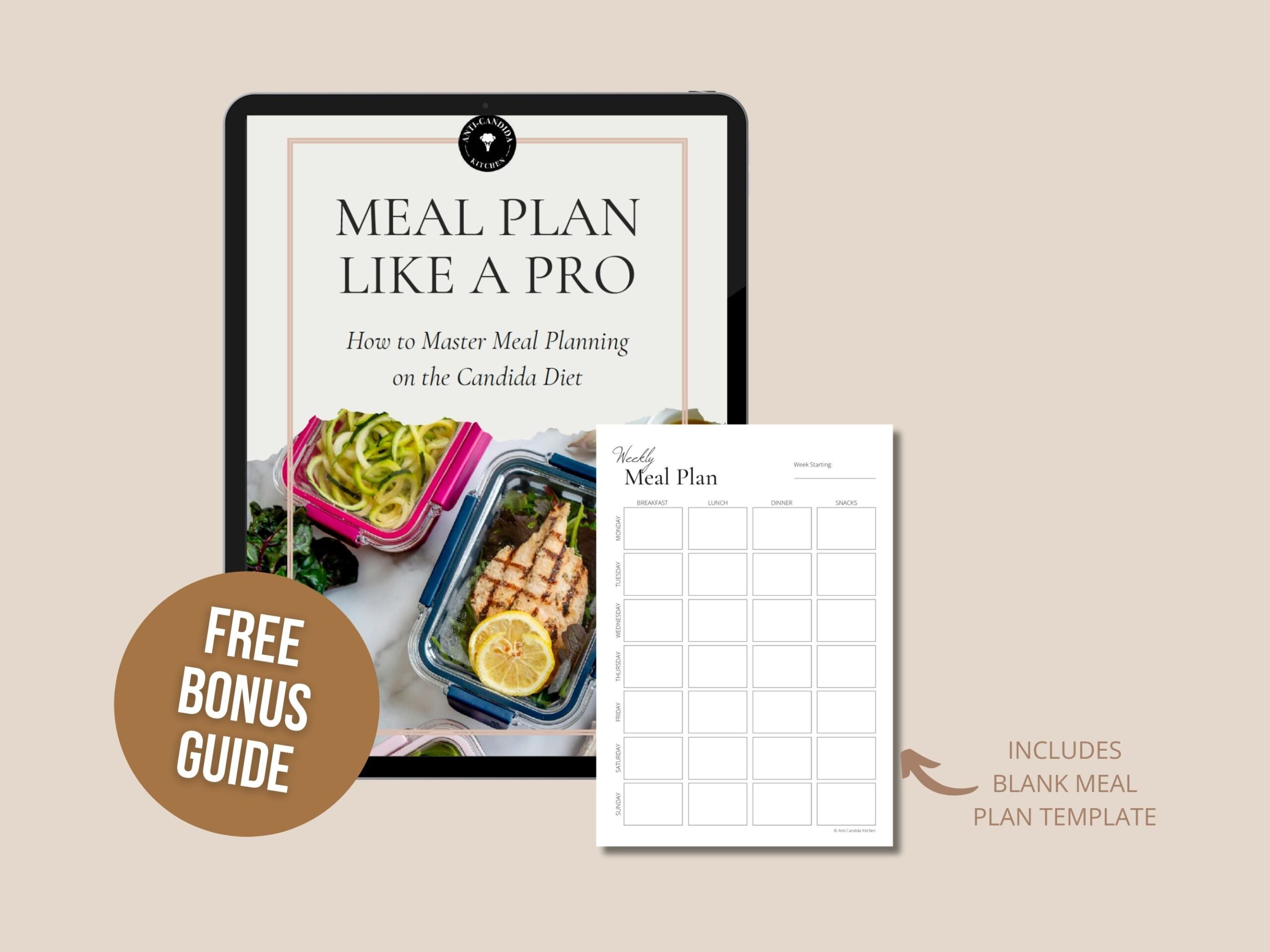 Candida Diet Meal Plan - 28 Day Meal Plan and Candida Diet Recipes - Bonus Goodies