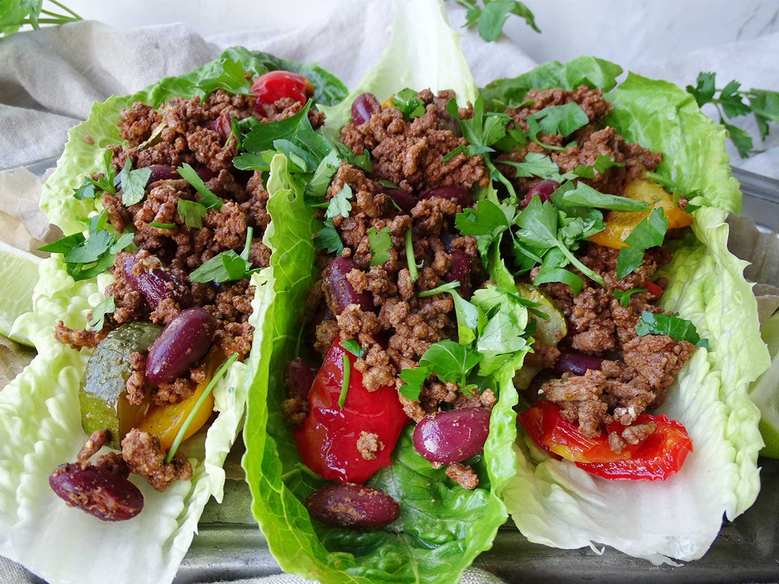 Low Carb Ground Beef Lettuce Wraps