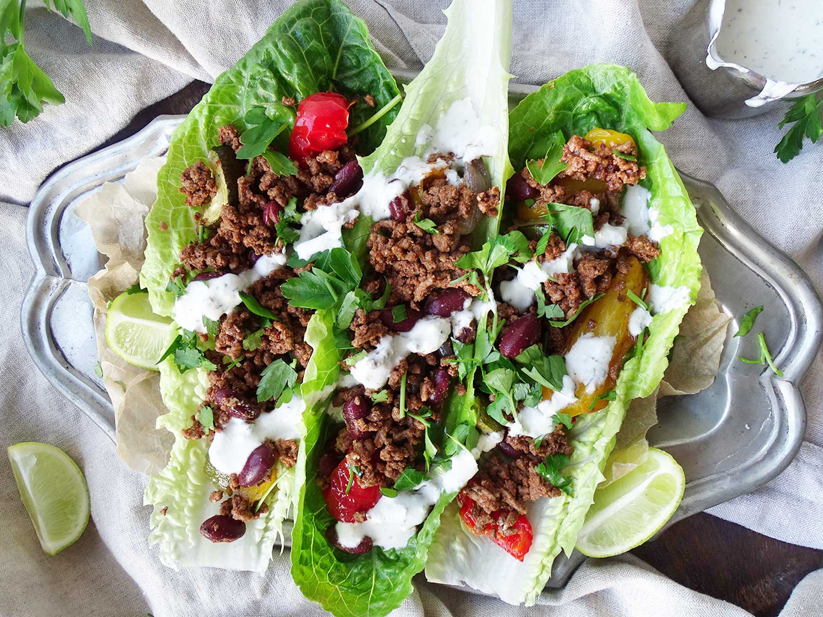 Low Carb Ground Beef Lettuce Wraps Recipe