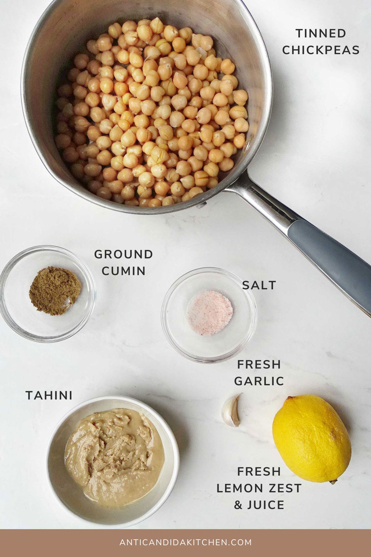 Smoothest Simple and Healthy Hummus - Ingredients