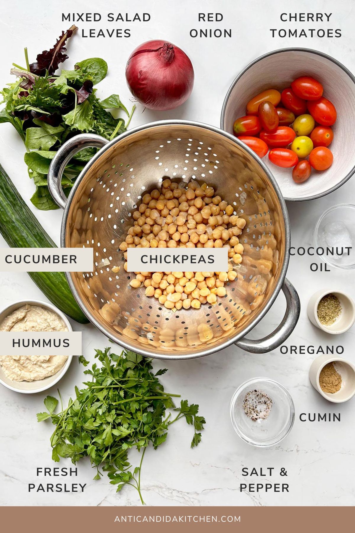Baked Chickpea Hummus Salad Ingredients