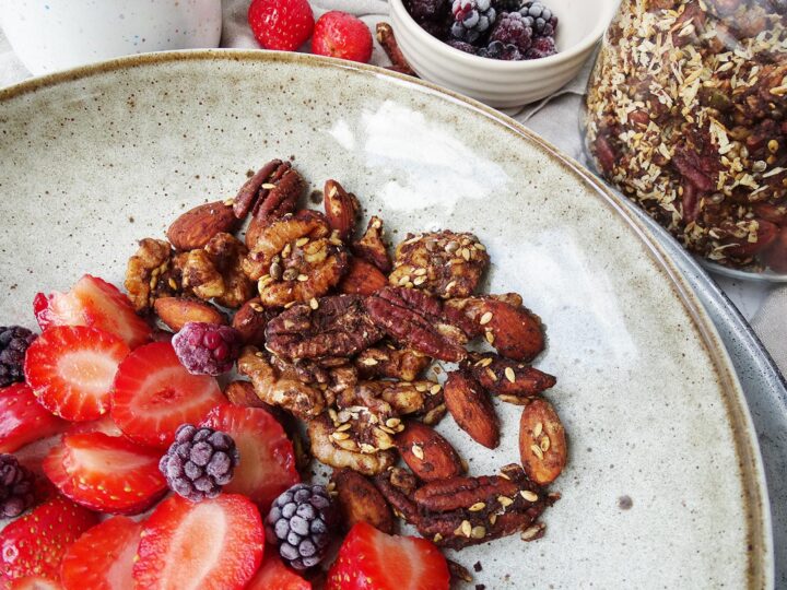 Grain-Free Nut and Seed Granola served with Berries